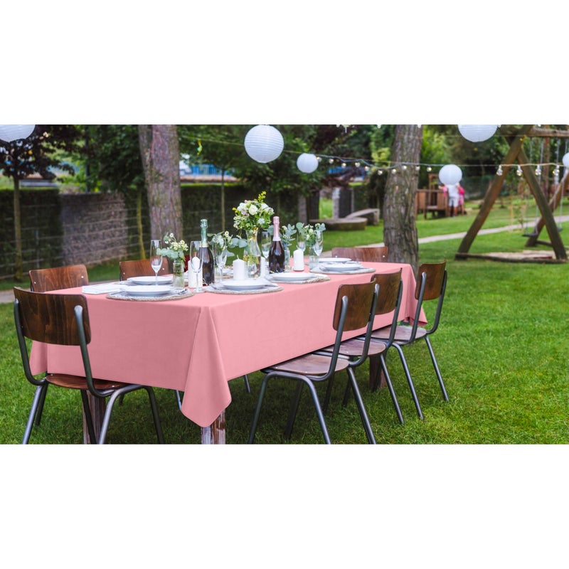 Exquisite Pink Vinyl Tablecloths - 54 in. x 108 in. - Pack of 1 Rectangle Tablecloth with Flannel Backing - Plastic, Reusable & Waterproof - Image 3